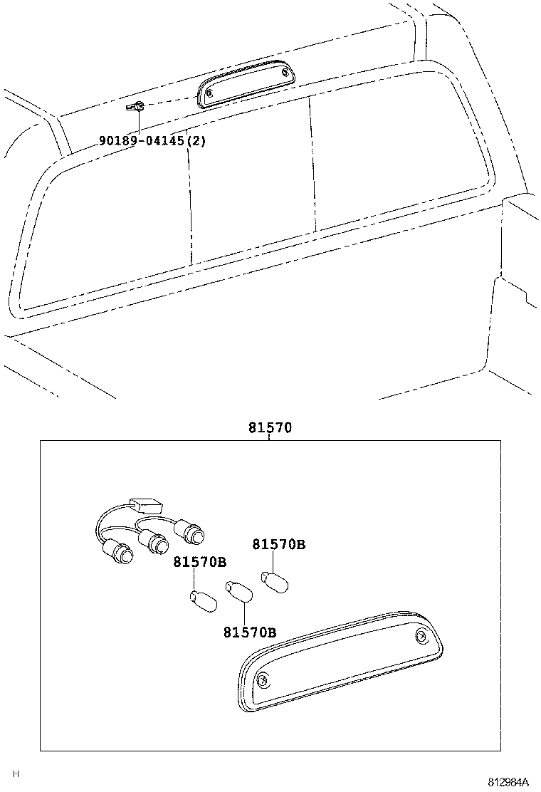 Toyota 81570-04050 LAMP ASSY, CENTER STOP