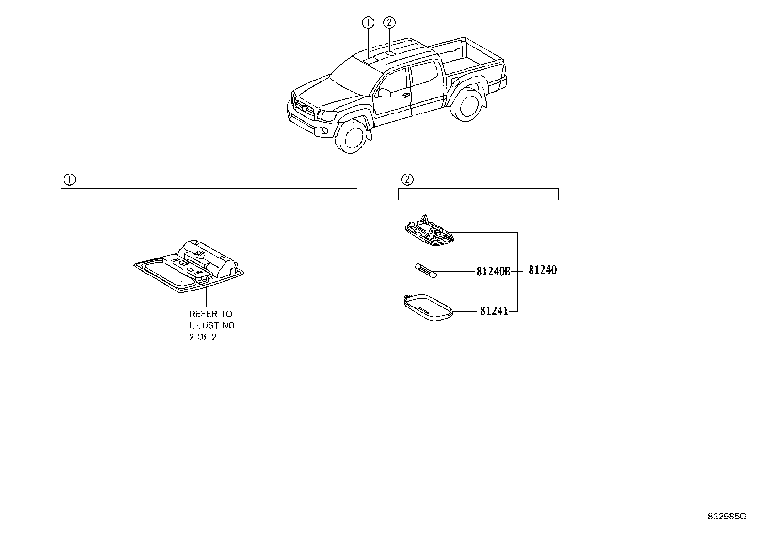 Toyota 81080-12100 LAMP ASSY, INTERIOR ILLUMINATION, NO.1