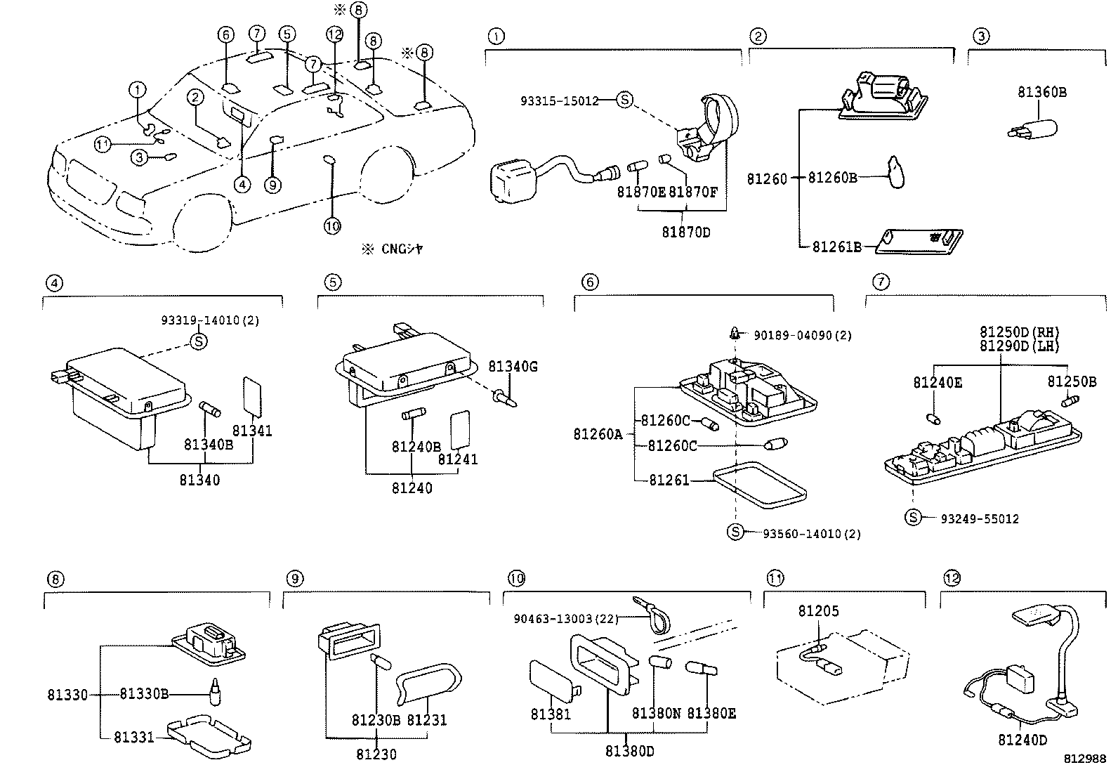 81024-40010 LAMP ASSY, ROOM, NO.2 product image
