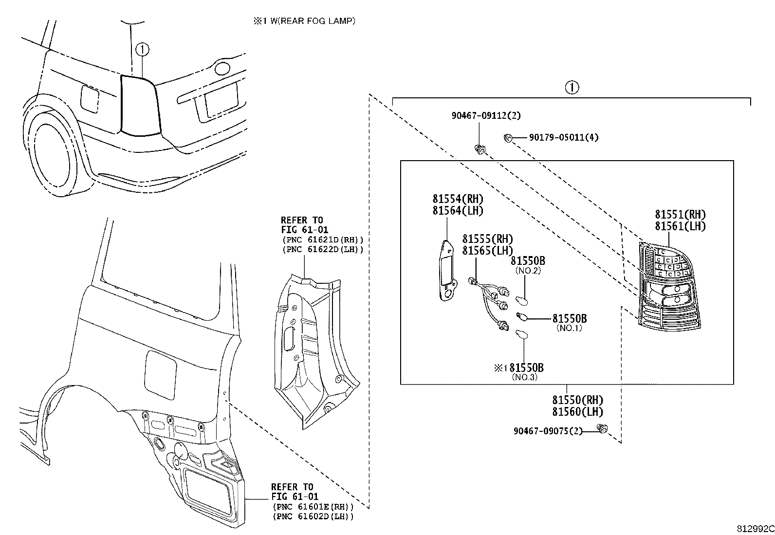 81550-68040 LAMP ASSY, REAR COMBINATION, RH product image