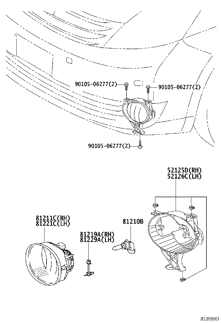 52126-44020 BRACKET, FOG LAMP MOUNTING, LH product image