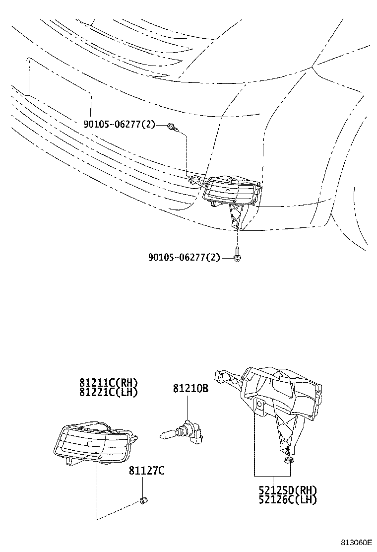 52126-44020 BRACKET, FOG LAMP MOUNTING, LH product image