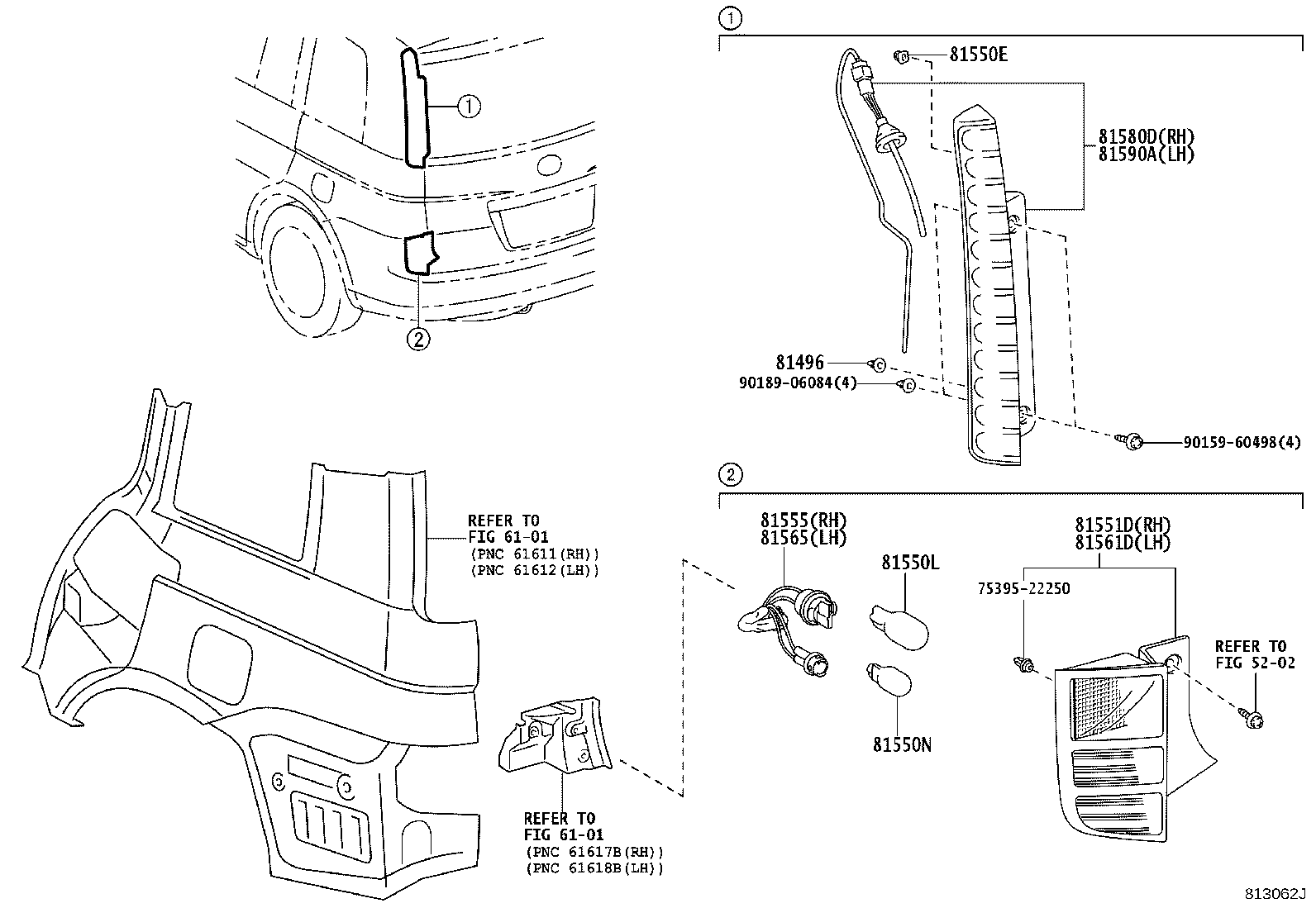 81580-44232 LAMP ASSY, REAR, RH product image