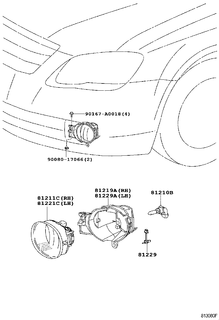 81210-08020 LAMP ASSY, FOG, RH product image