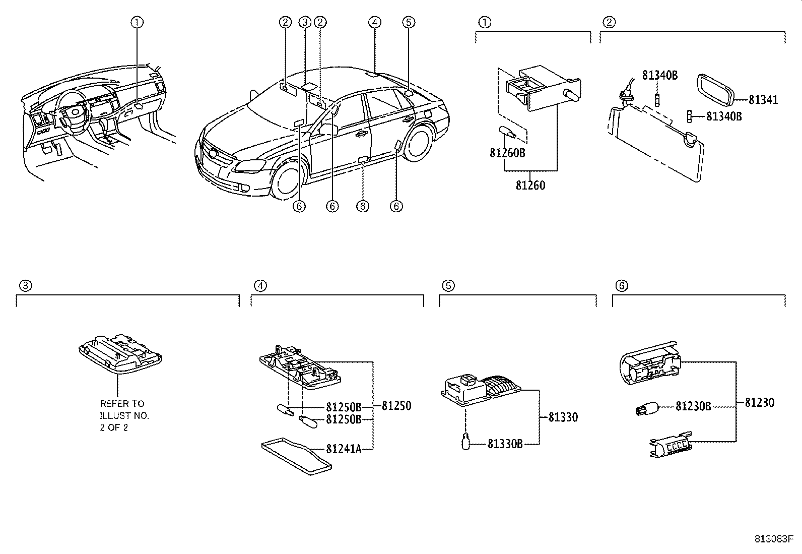 Toyota 81250-AC030-B0 LAMP ASSY, ROOM, NO.2