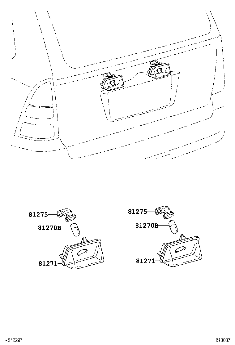 81275-02080 SOCKET AND WIRE, LICENSE PLATE LAMP product image