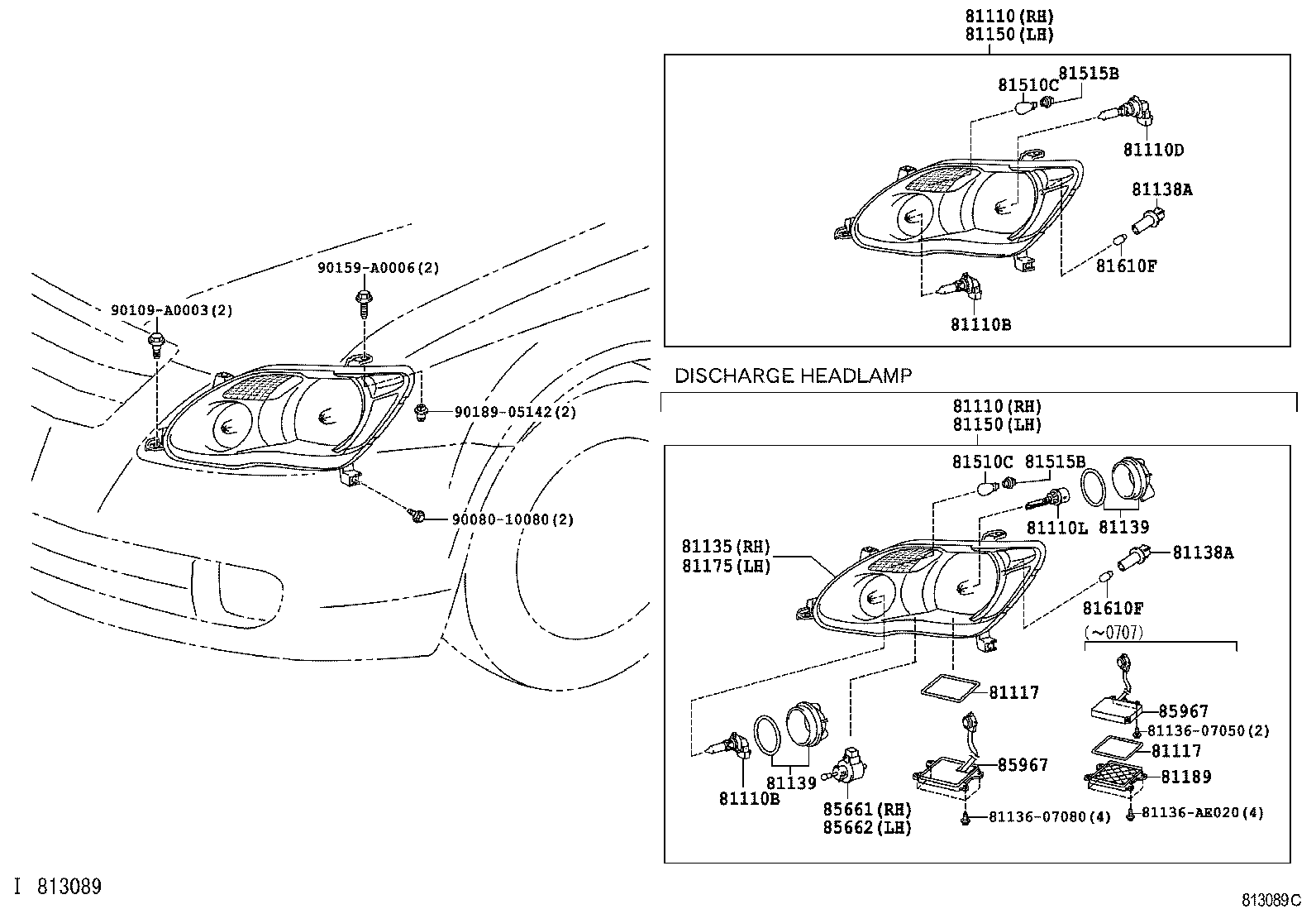 Toyota 90981-20002 BULB, DISCHARGE HEADLAMP