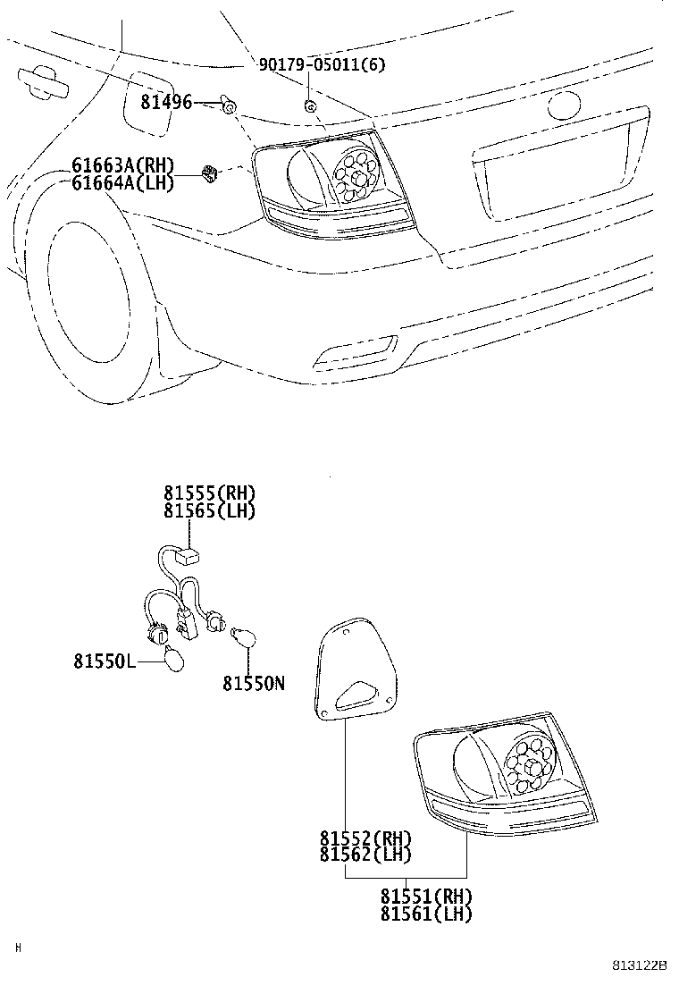 81585-20280 SOCKET & WIRE, REAR LAMP product image