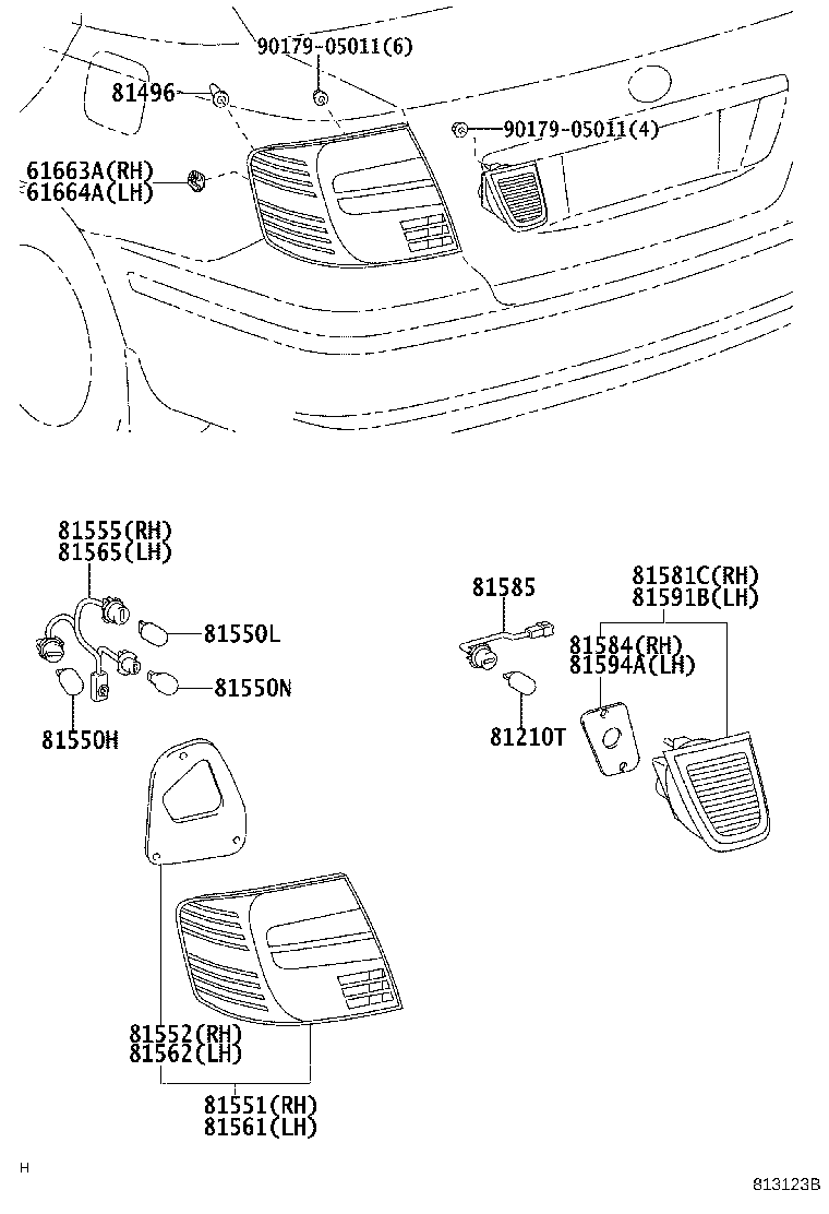 81585-20280 SOCKET & WIRE, REAR LAMP product image