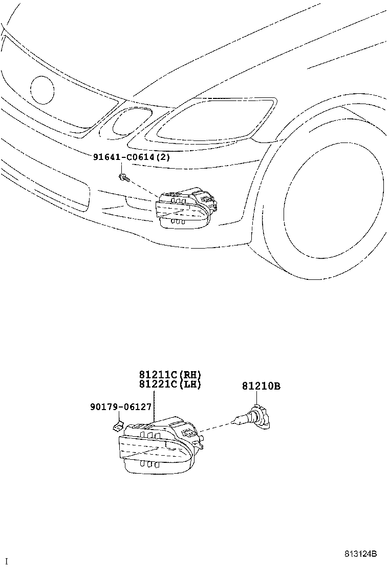 Toyota 81211-30310 LAMP UNIT, FOG LAMP, RH
