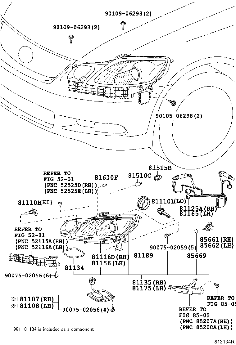 81185-30C01 UNIT ASSY, HEADLAMP, LH product image