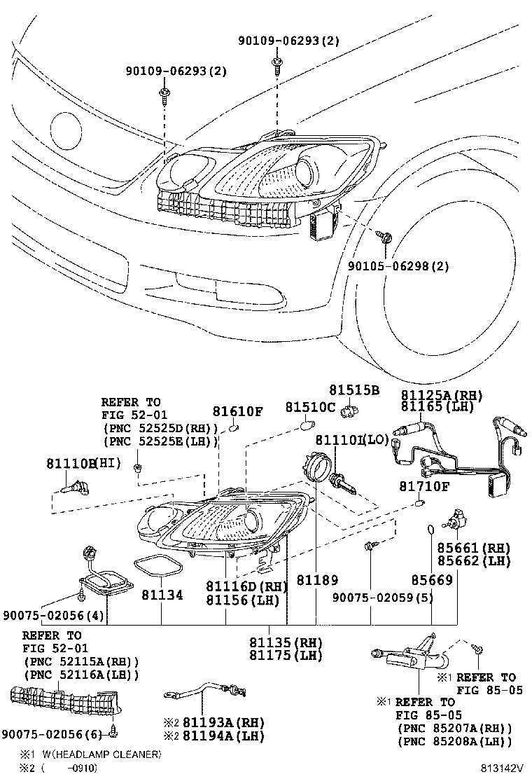 Toyota 81145-30B91 UNIT ASSY, HEADLAMP, RH