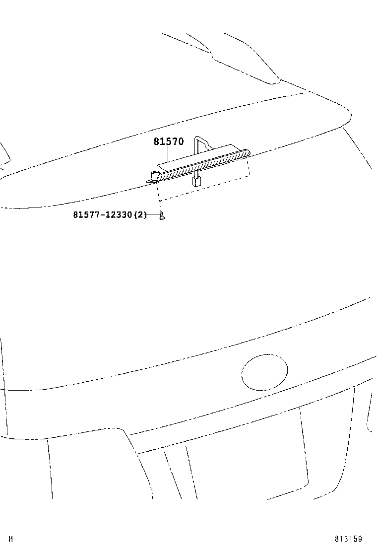 81570-71020 LAMP ASSY, CENTER STOP product image