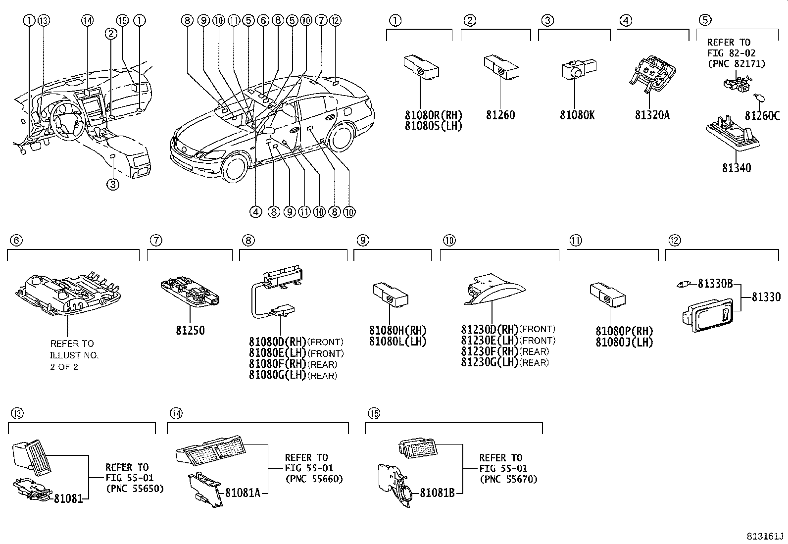 Toyota 81250-30200-A0 LAMP ASSY, ROOM, NO.2