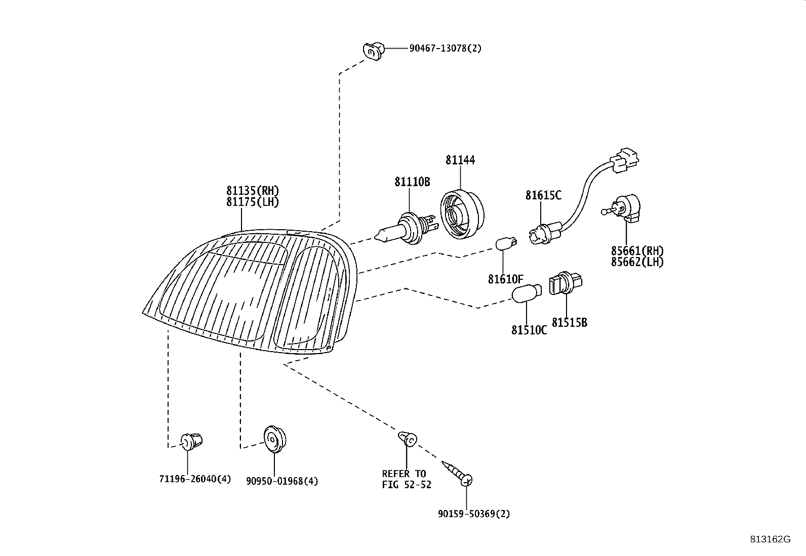 81130-27080 UNIT ASSY, HEADLAMP, RH product image