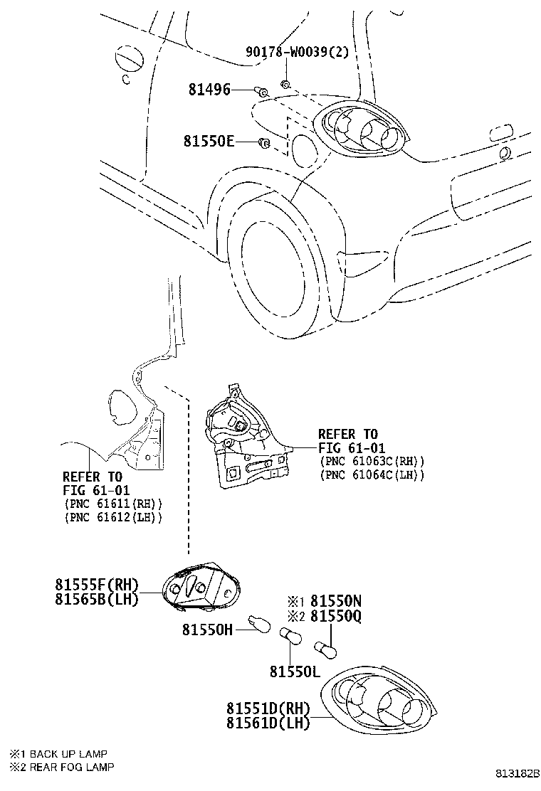 81551-0H080 LENS & BODY, REAR COMBINATION LAMP, RH product image