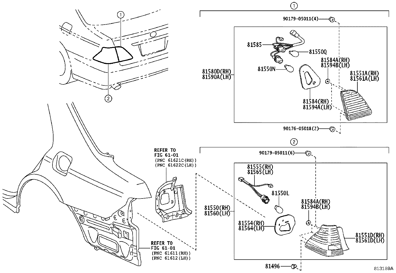 81591-0N010 LENS, REAR COMBINATION LAMP, LH product image