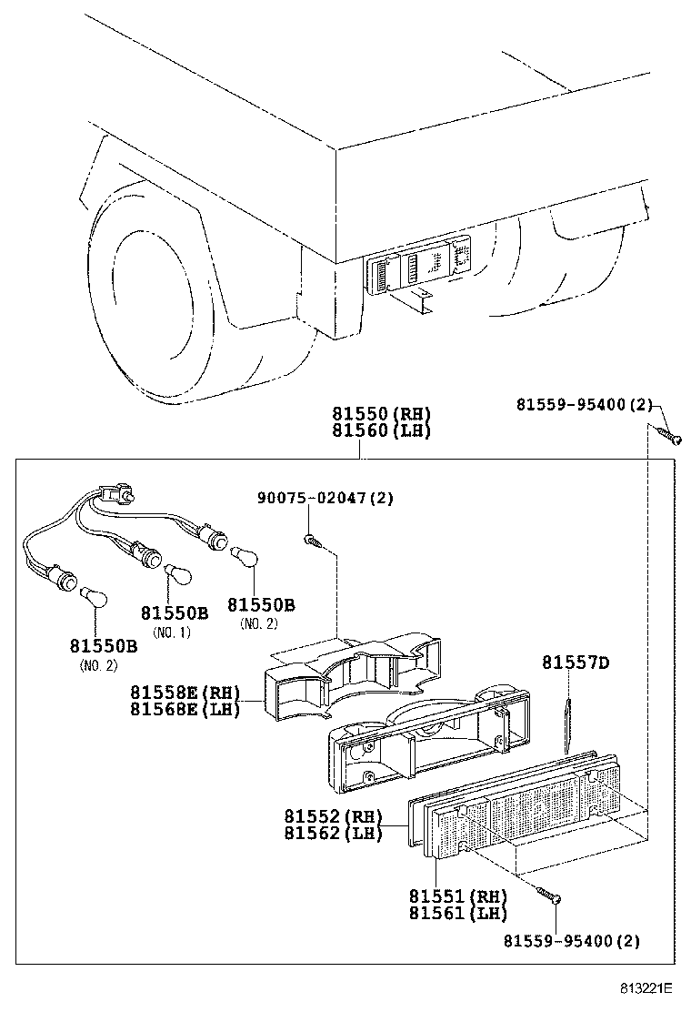 81550-37210 LAMP ASSY, REAR COMBINATION, RH product image
