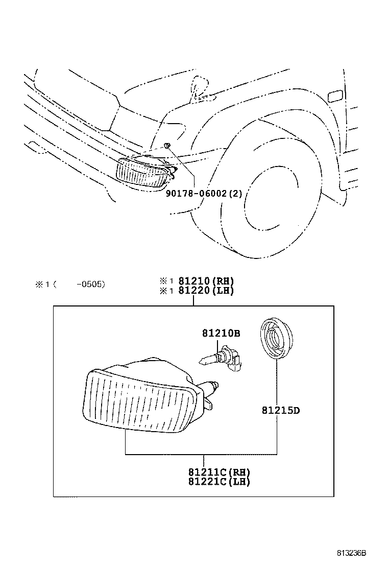 Toyota 81220-60040 LAMP ASSY, FOG, LH