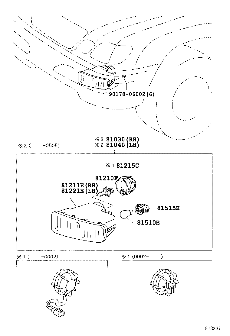 81039-60060 UNIT, FRONT FOG AND TURN SIGNAL LAMP, RH product image