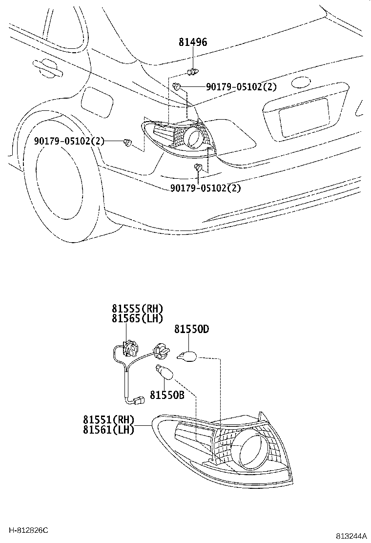 81561-33300 LENS, REAR COMBINATION LAMP, LH product image