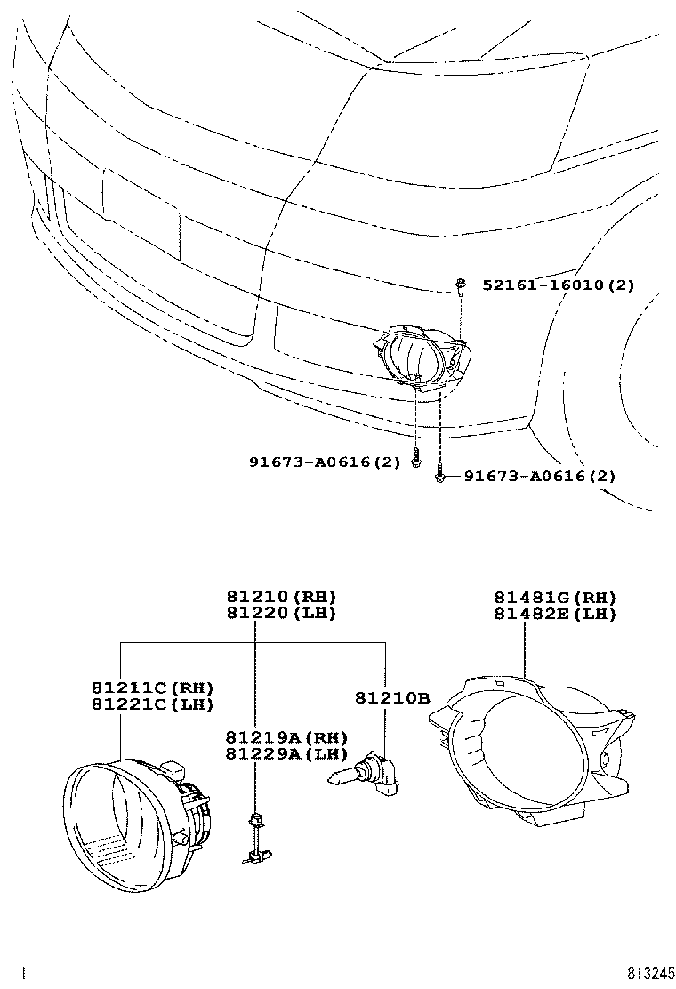 52126-58010 BRACKET, FOG LAMP MOUNTING, LH product image