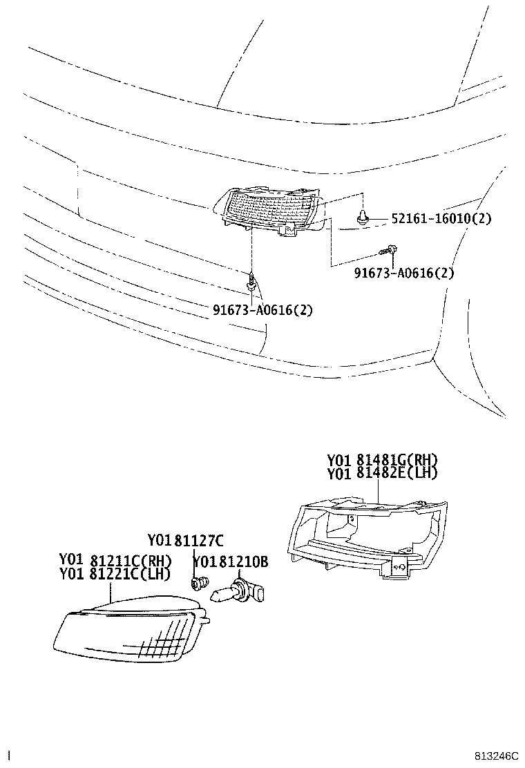 81211-58030 LAMP UNIT, FOG LAMP, RH product image