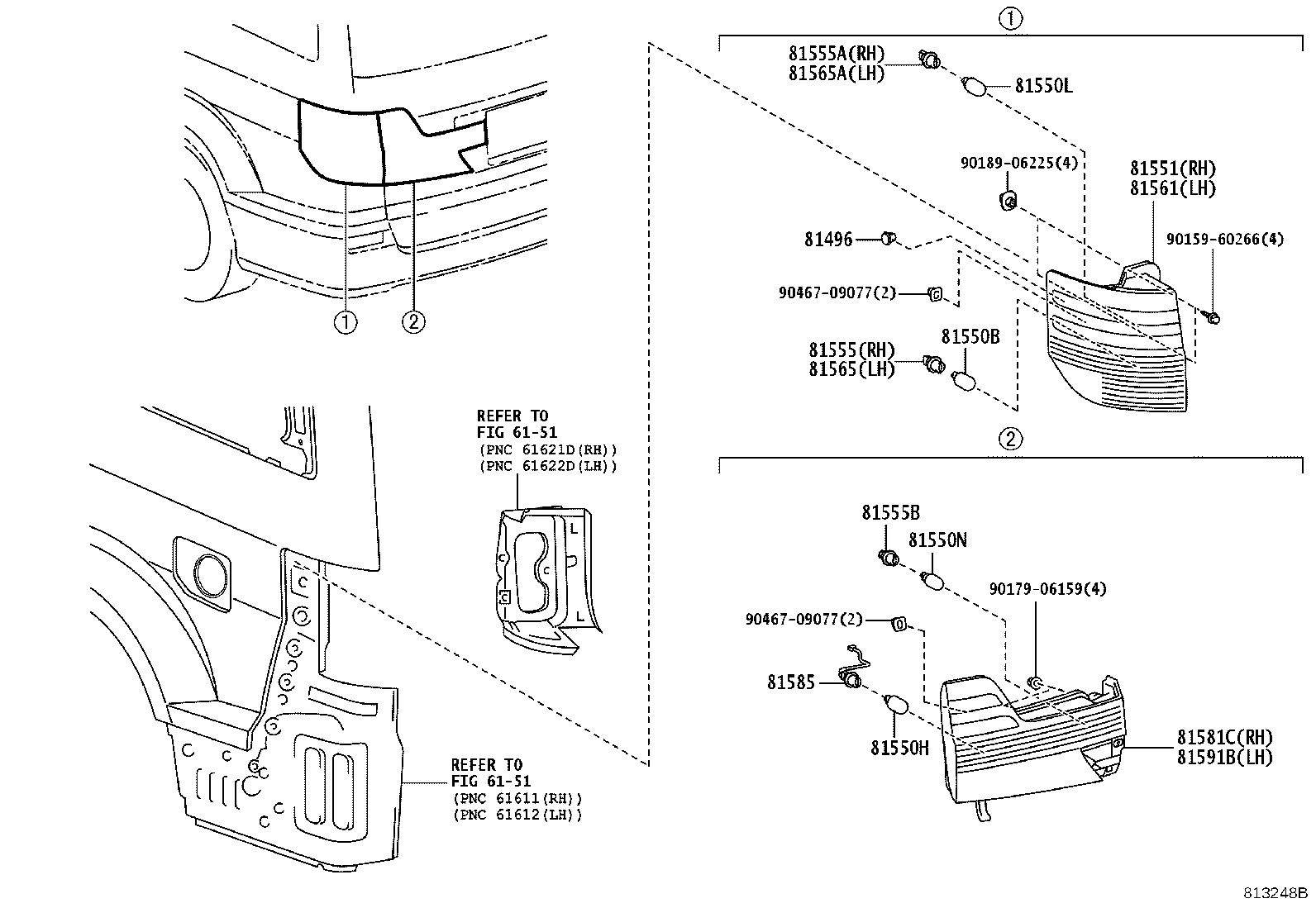 81581-58010 LENS AND BODY, REAR LAMP, RH product image