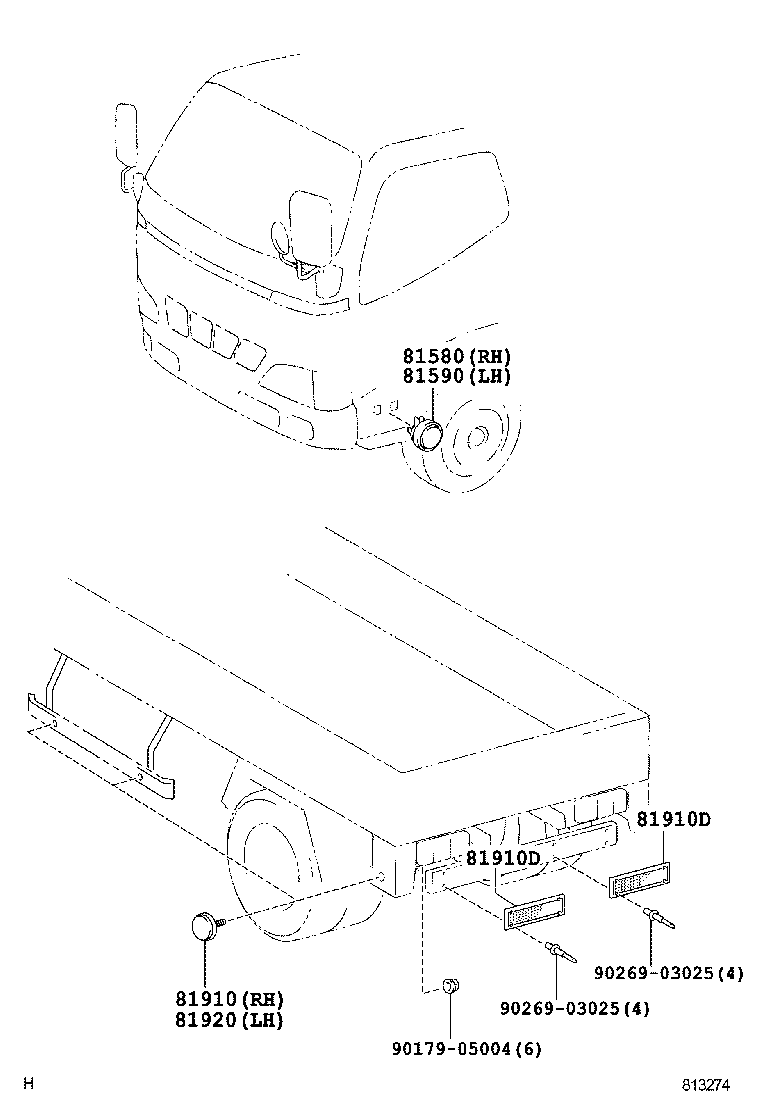 81910-37050 REFLECTOR ASSY, REFLEX, REAR product image