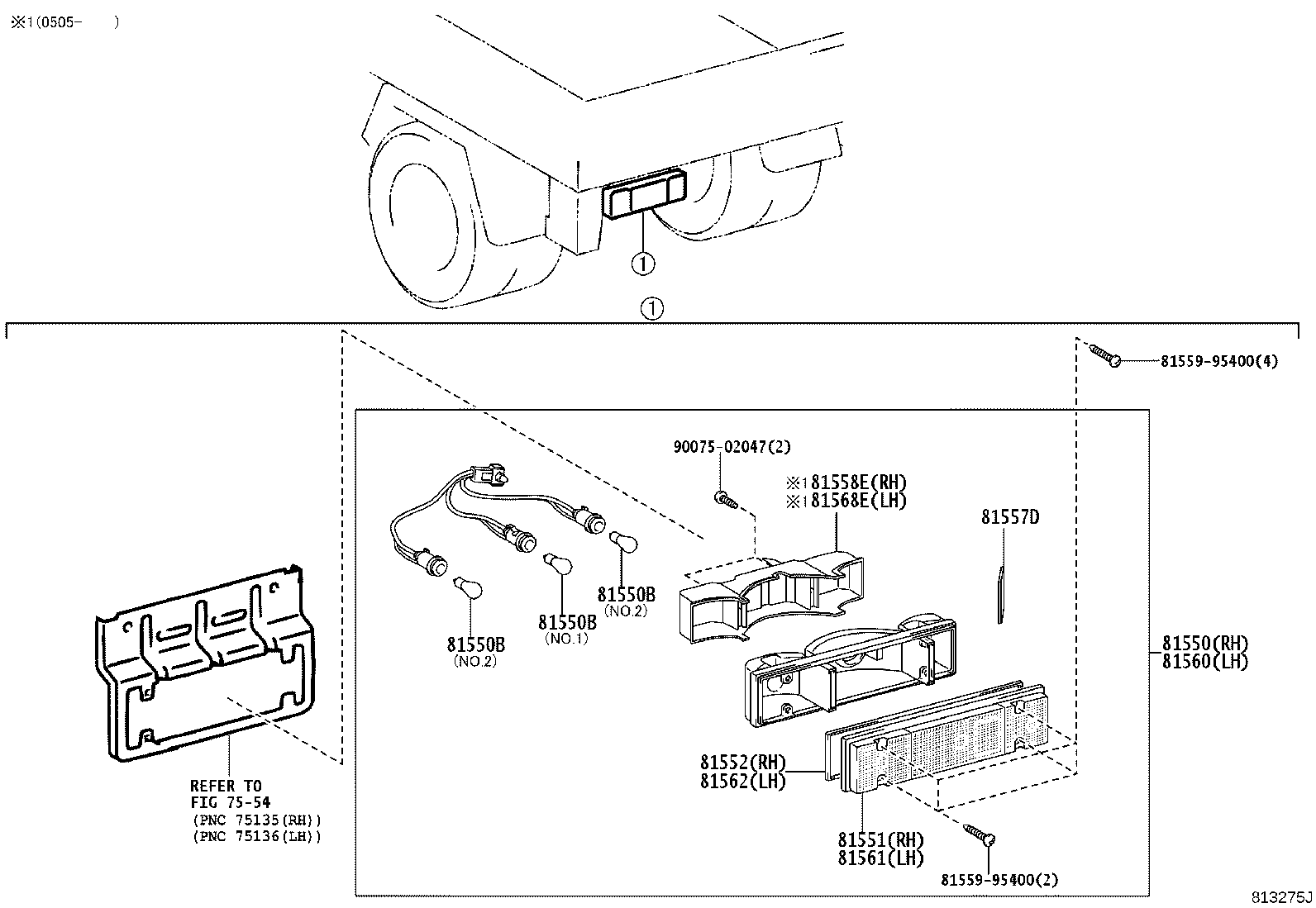 81563-0W010 LENS, REAR COMBINATION LAMP, LH product image