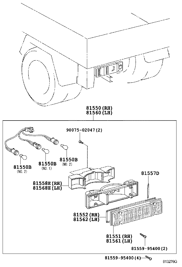 81550-37140 LAMP ASSY, REAR COMBINATION, RH product image