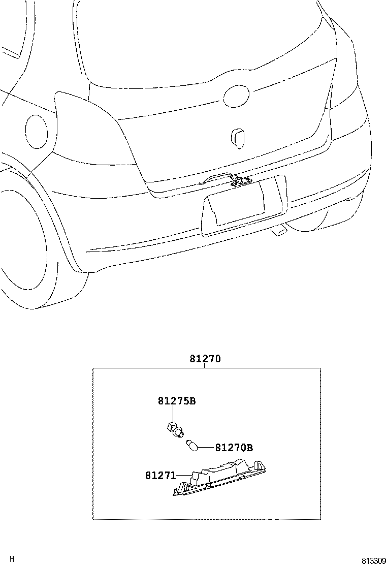 90075-60080 SOCKET PLUG, LICENSE PLATE LAMP product image