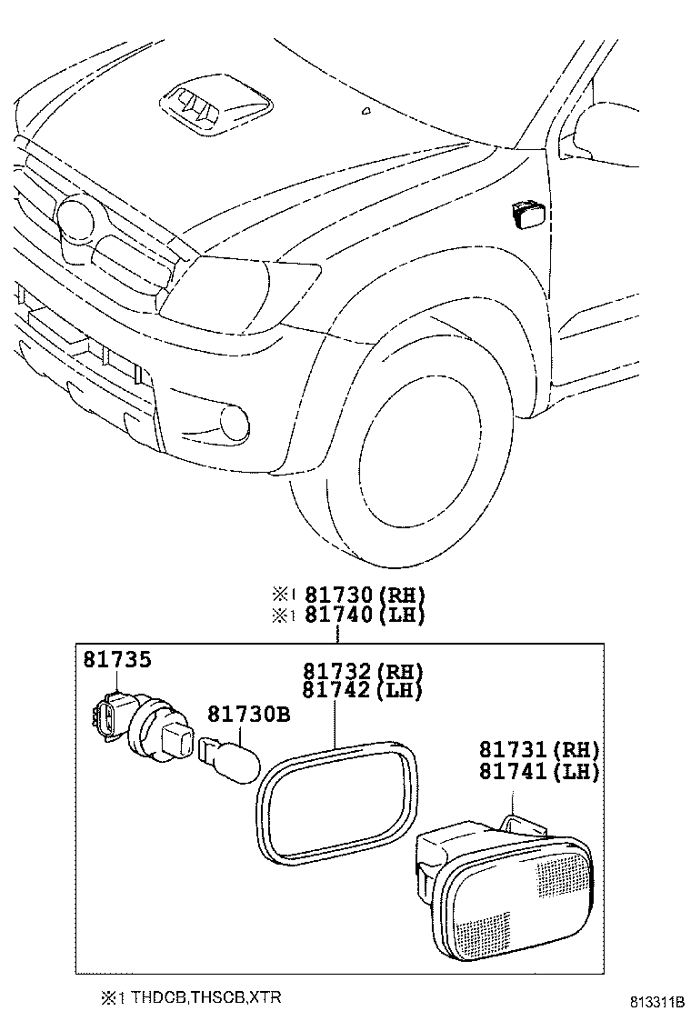 90069-81041 SOCKET AND WIRE, SIDE TURN SIGNAL LAMP product image