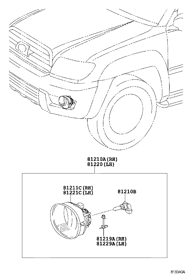 81211-35070 LAMP UNIT, FOG LAMP, RH product image