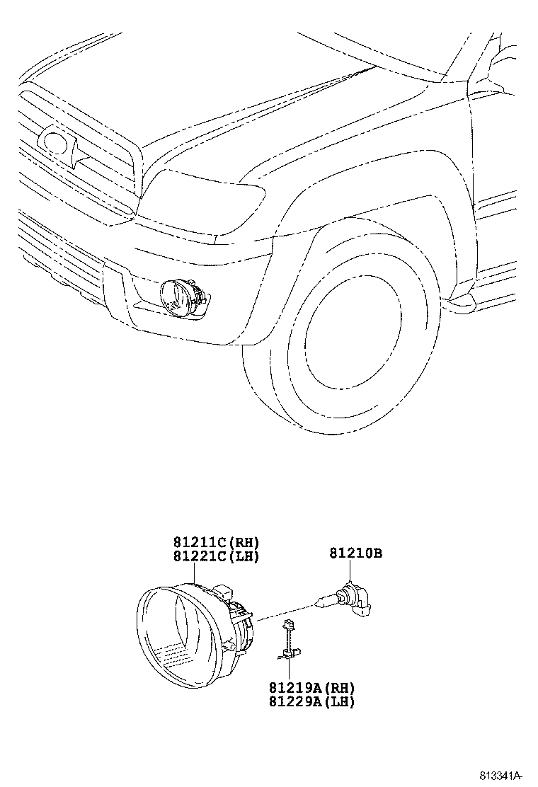 Toyota 81211-35060 LAMP UNIT, FOG LAMP, RH