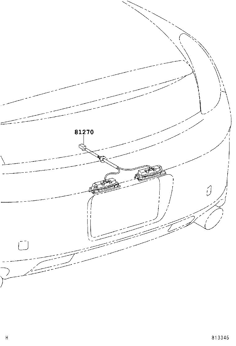 81275-0W030 SOCKET AND WIRE, LICENSE PLATE LAMP product image