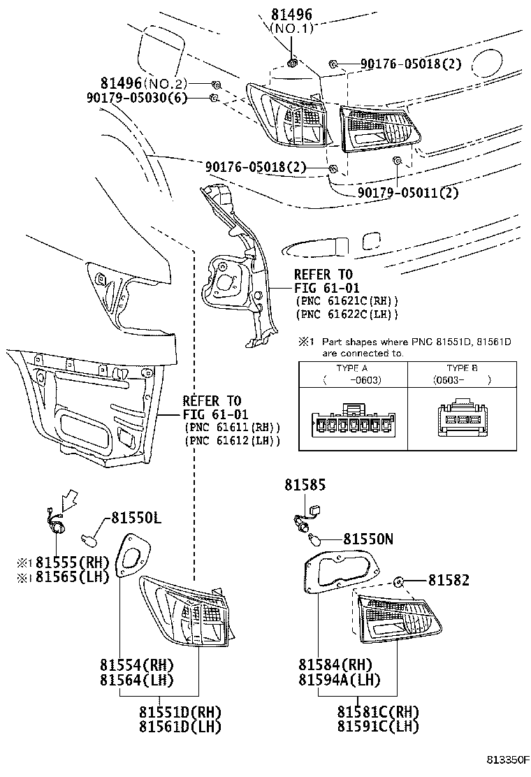 Toyota 81496-53010 GUIDE, REAR COMBINATION LAMP