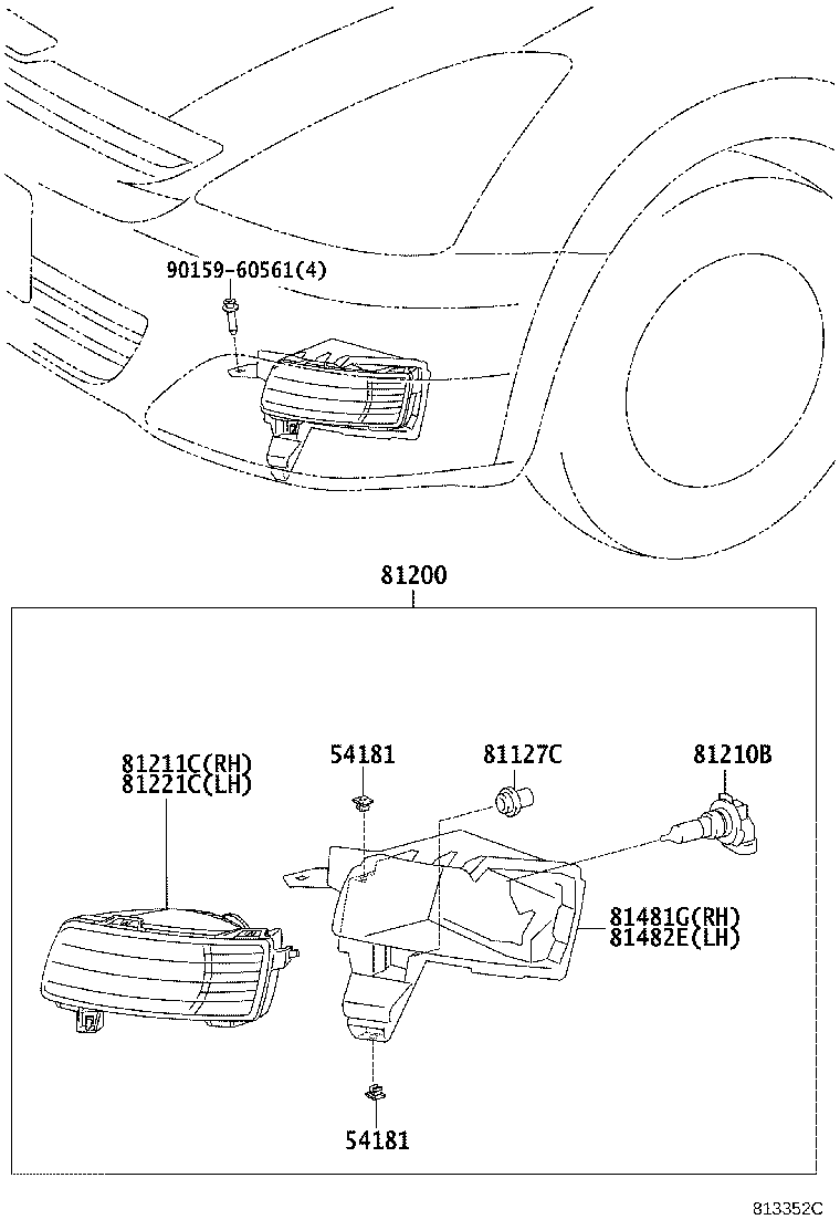 81025-68010 LAMP ASSY, FOG product image