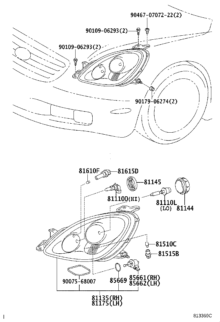 81150-24110 HEADLAMP ASSY, LH product image