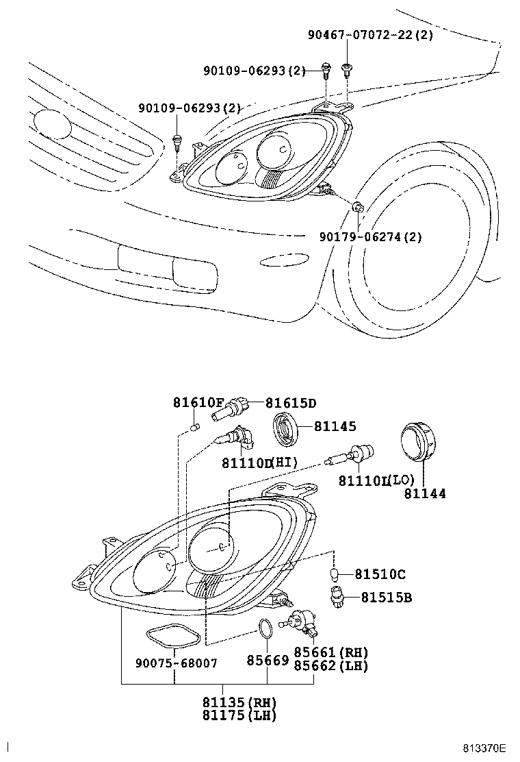 85661-50040 MOTOR, HEADLAMP LEVELING, RH product image