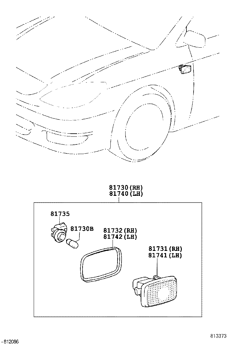 90069-81037 SOCKET AND WIRE, SIDE TURN SIGNAL LAMP product image