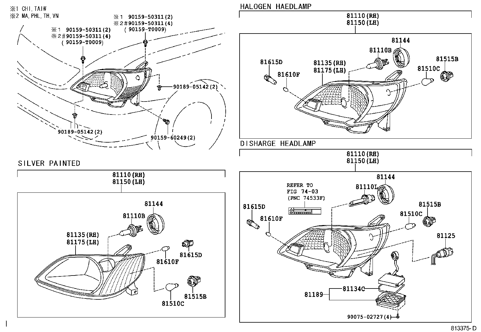 81130-0D040 UNIT ASSY, HEADLAMP, RH product image