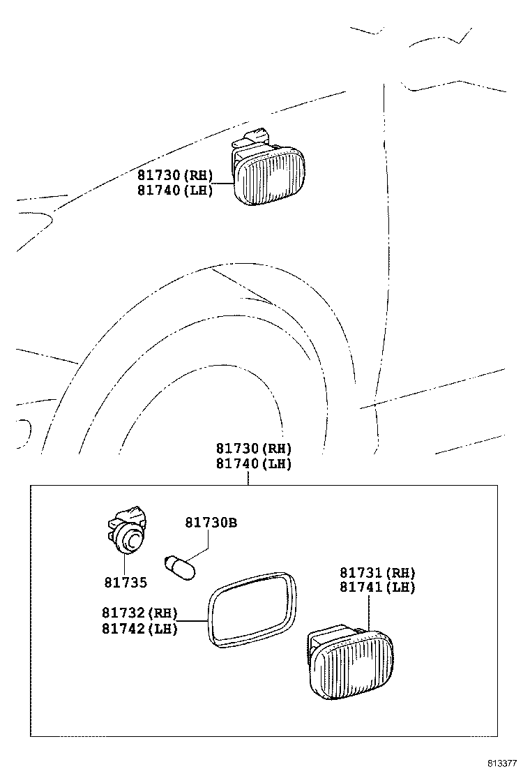 81731-20240 LENS, SIDE TURN SIGNAL LAMP, RH product image