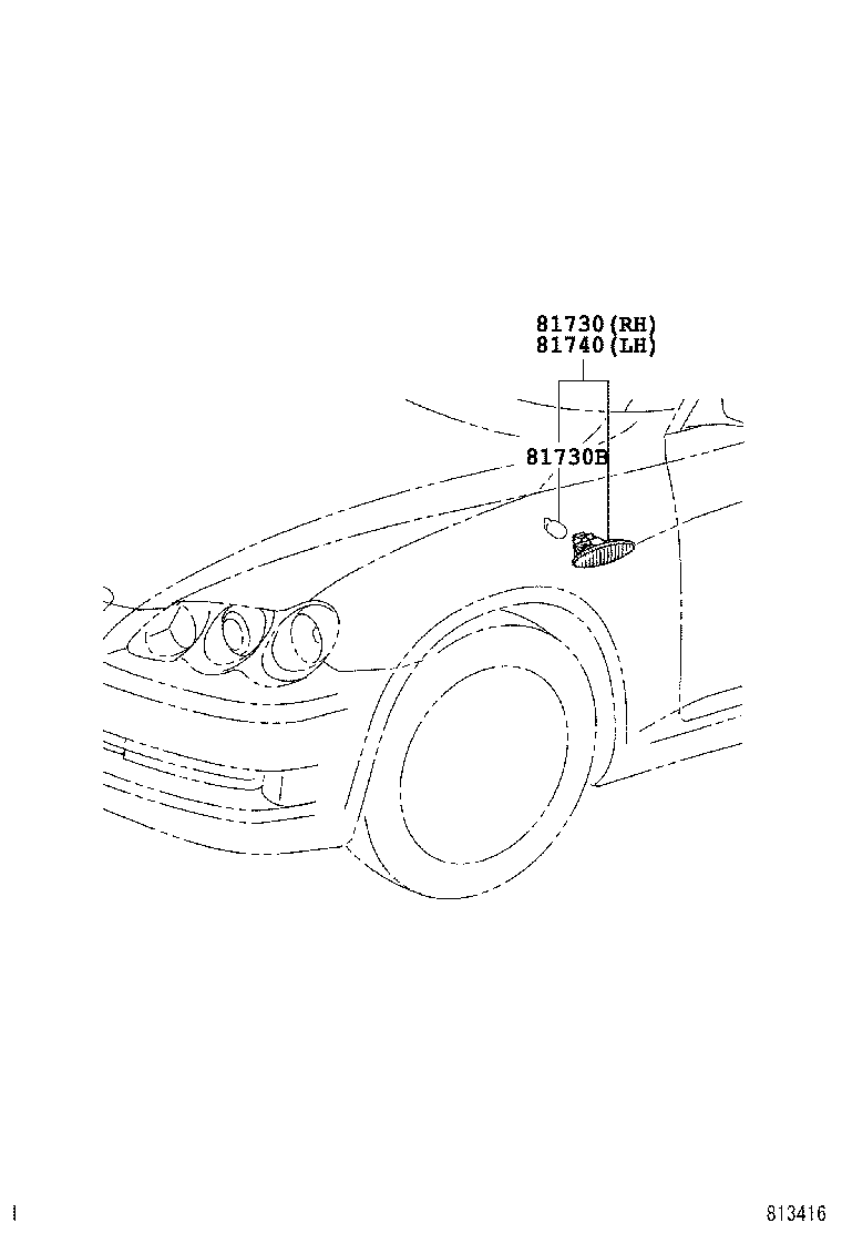 81730-0P011 LAMP ASSY, SIDE TURN SIGNAL, RH product image