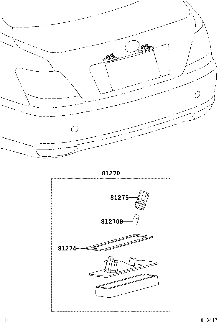 81270-0P010 LAMP ASSY, LICENSE PLATE product image