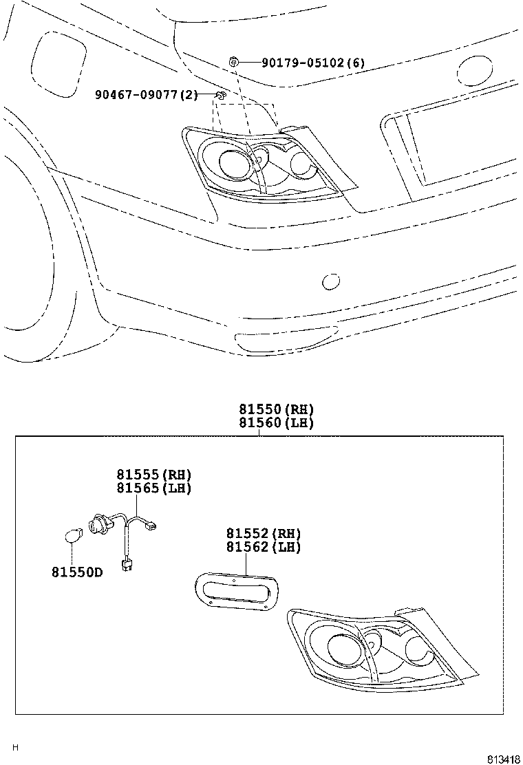 81550-0P010 LAMP ASSY, REAR COMBINATION, RH product image