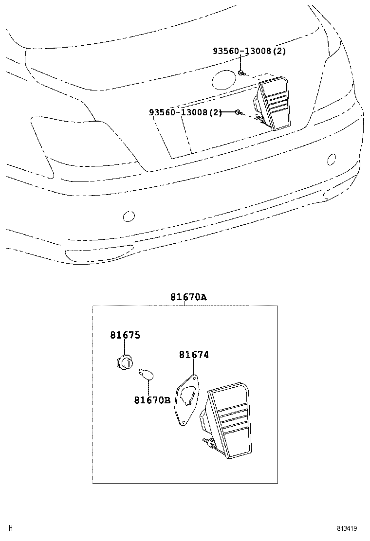 81580-0P010 LAMP ASSY, BACK-UP product image