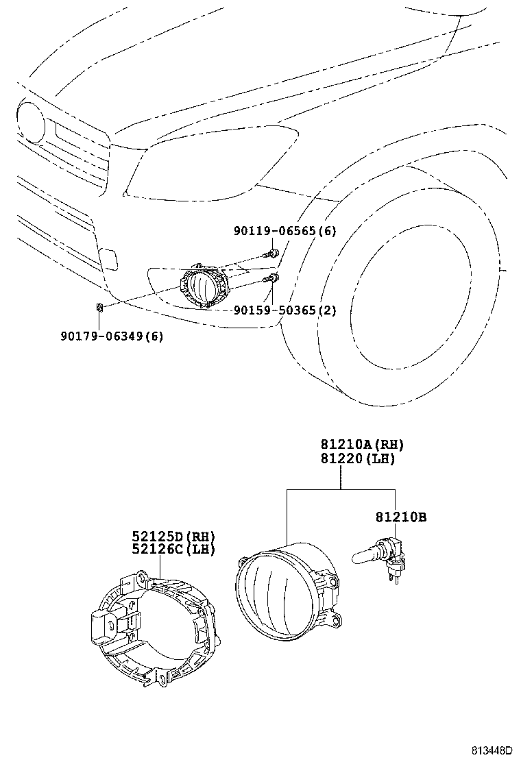 Toyota 52126-42020 BRACKET, FOG LAMP MOUNTING, LH