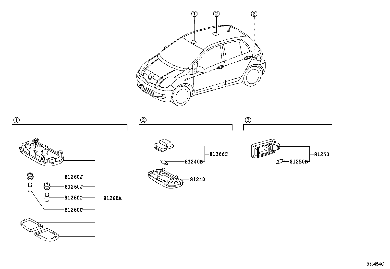 Toyota 81240-52040-E0 LAMP ASSY, ROOM, NO.1