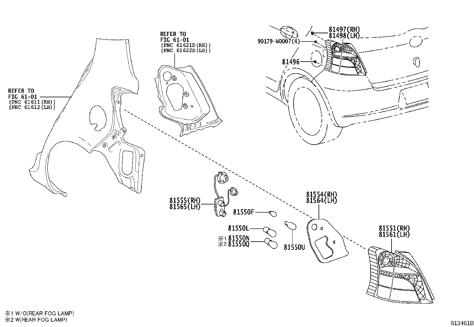 Toyota 81555-0D260 SOCKET & WIRE SUB-ASSY, REAR COMBINATION LAMP, RH